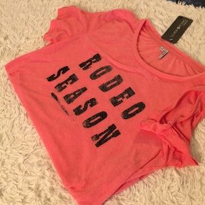 NWT ONLY Brand T-Shirt Rodeo Season Coral Med